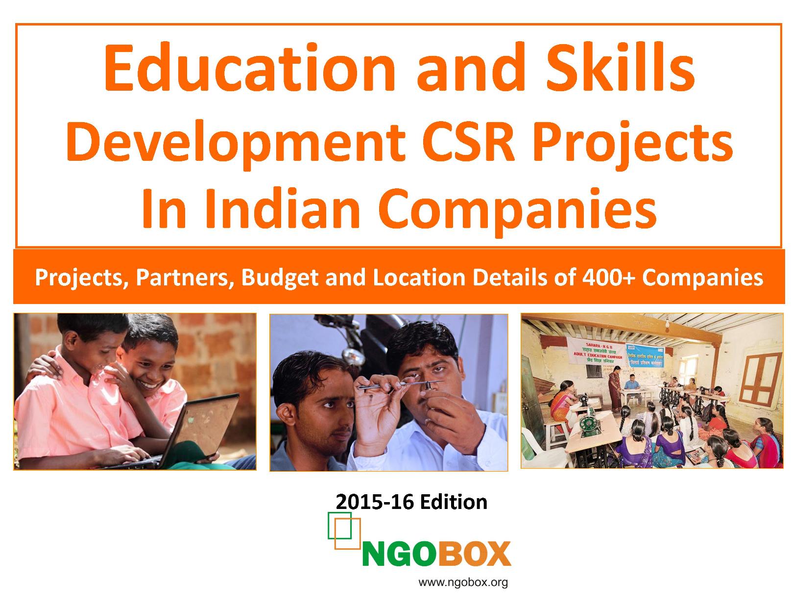 Education and Skills Development CSR Projects in Indian Companies